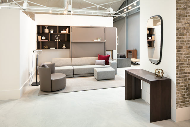 wall bed and sectional at our SF showroom