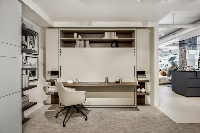 wall bed desk at our nyc showroom