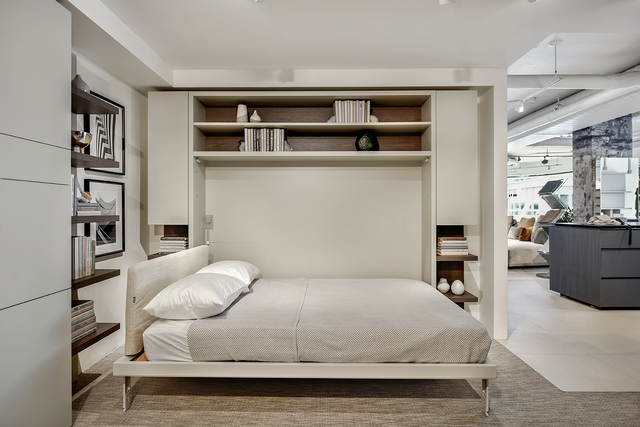 circe board wall bed desk at our nyc showroom